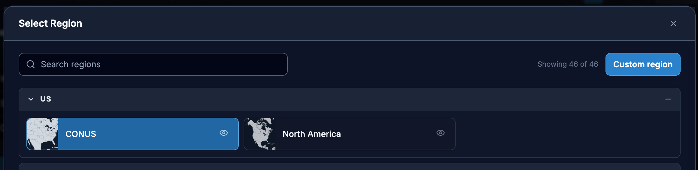 Custom Region Select Bar