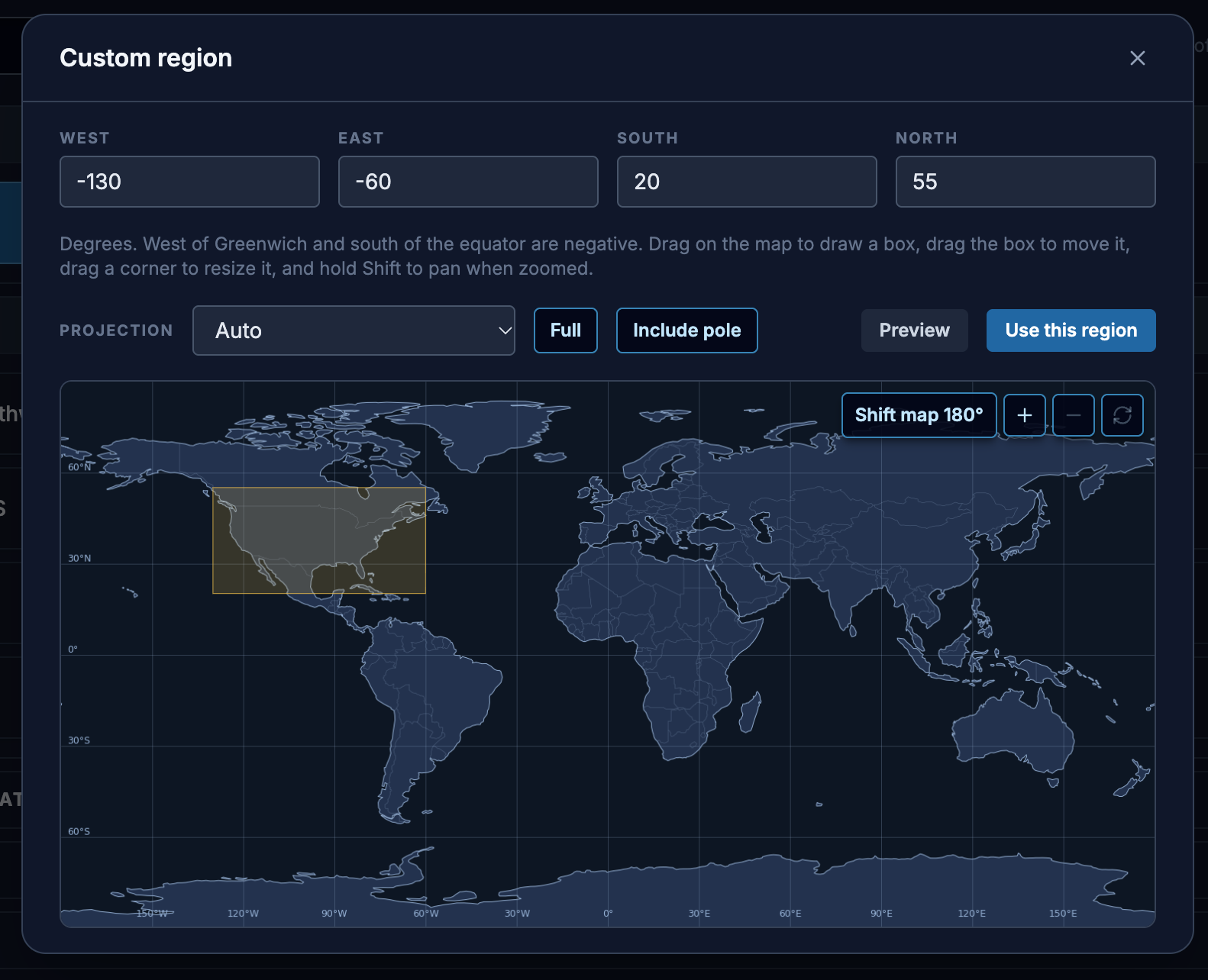 Custom Region select window