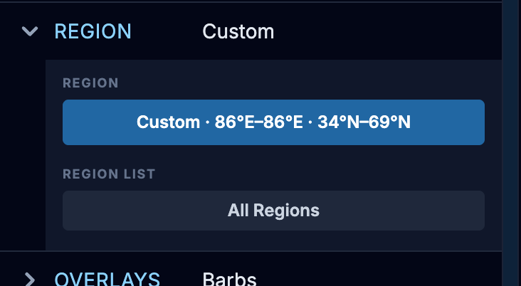 Custom map shown in settings