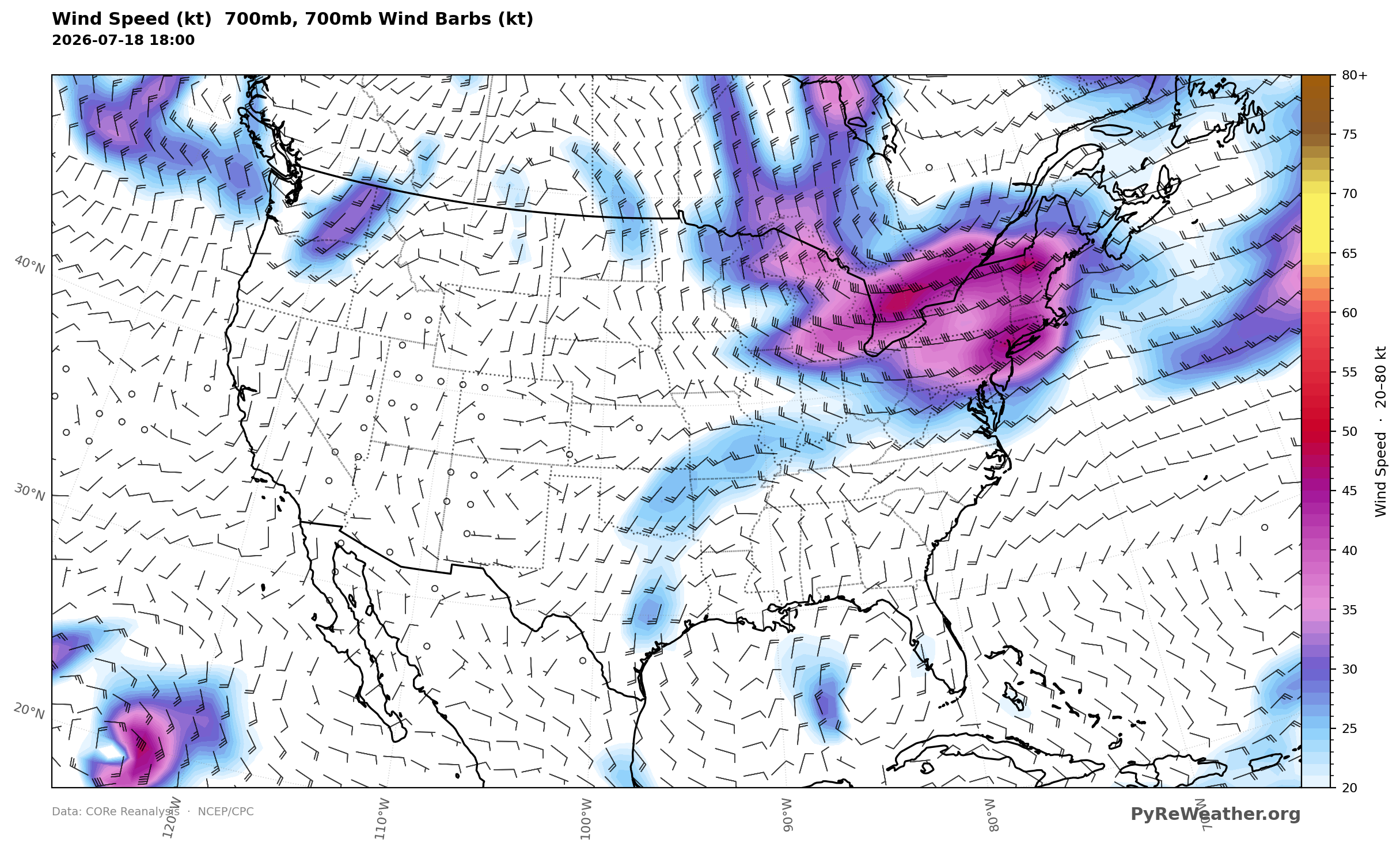 Northwesterly flow at 700mb steered a smoke plume out of Ontario into the Upper Midwest and Great Lakes.