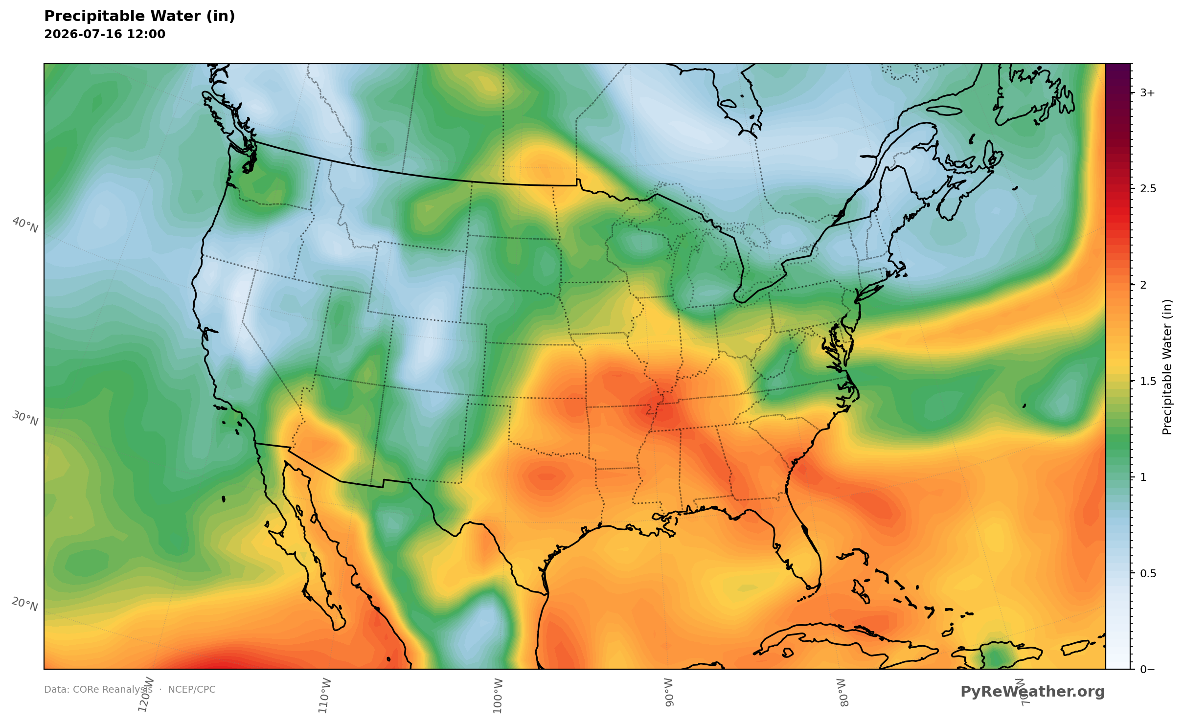 A deep plume of moisture streamed off the Gulf into Texas, feeding the storms.